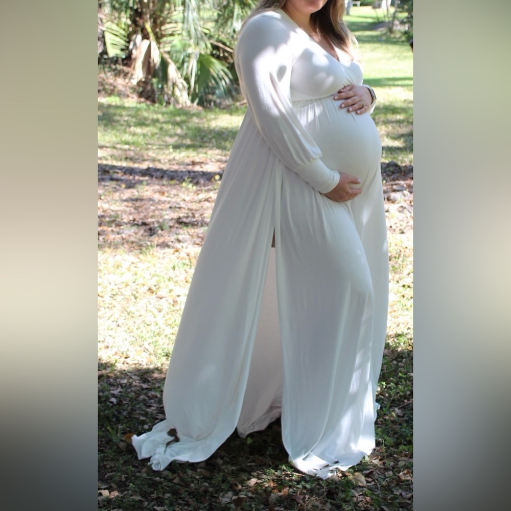 Elegant Cream Maternity Gown